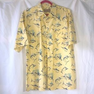 Yellow Swordfish Marlin Sunfish Button Down Shirt